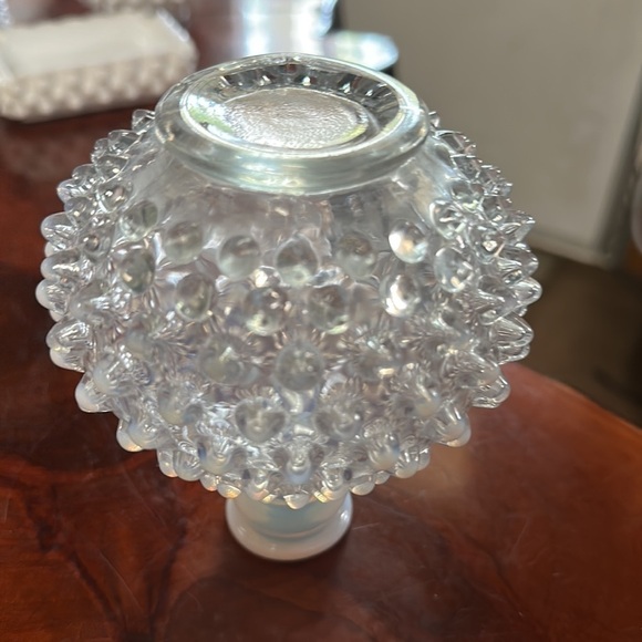 FENTON art glass french opalescent hobnail jug wrisley bottle 1950's - Picture 4 of 6